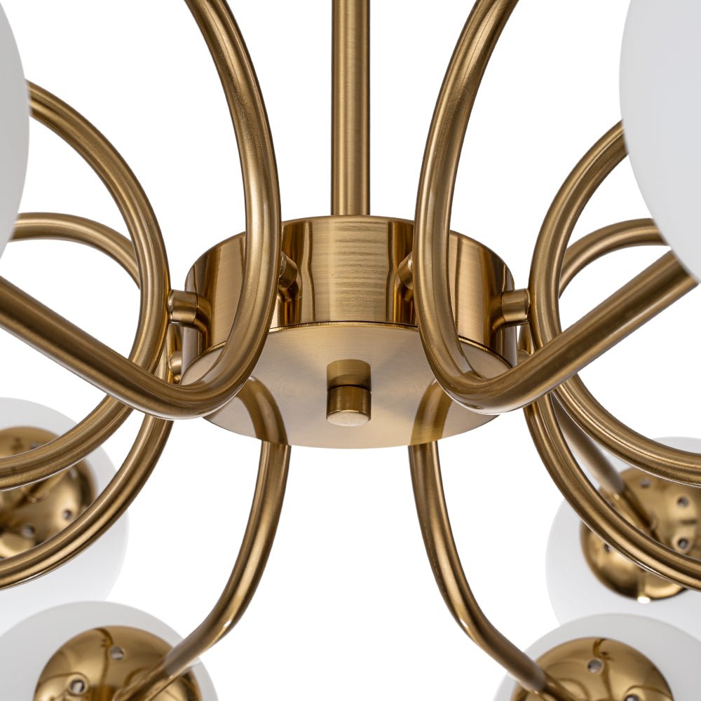 16-Light Frosted Glass Globe Bubble Sputnik Chandelier