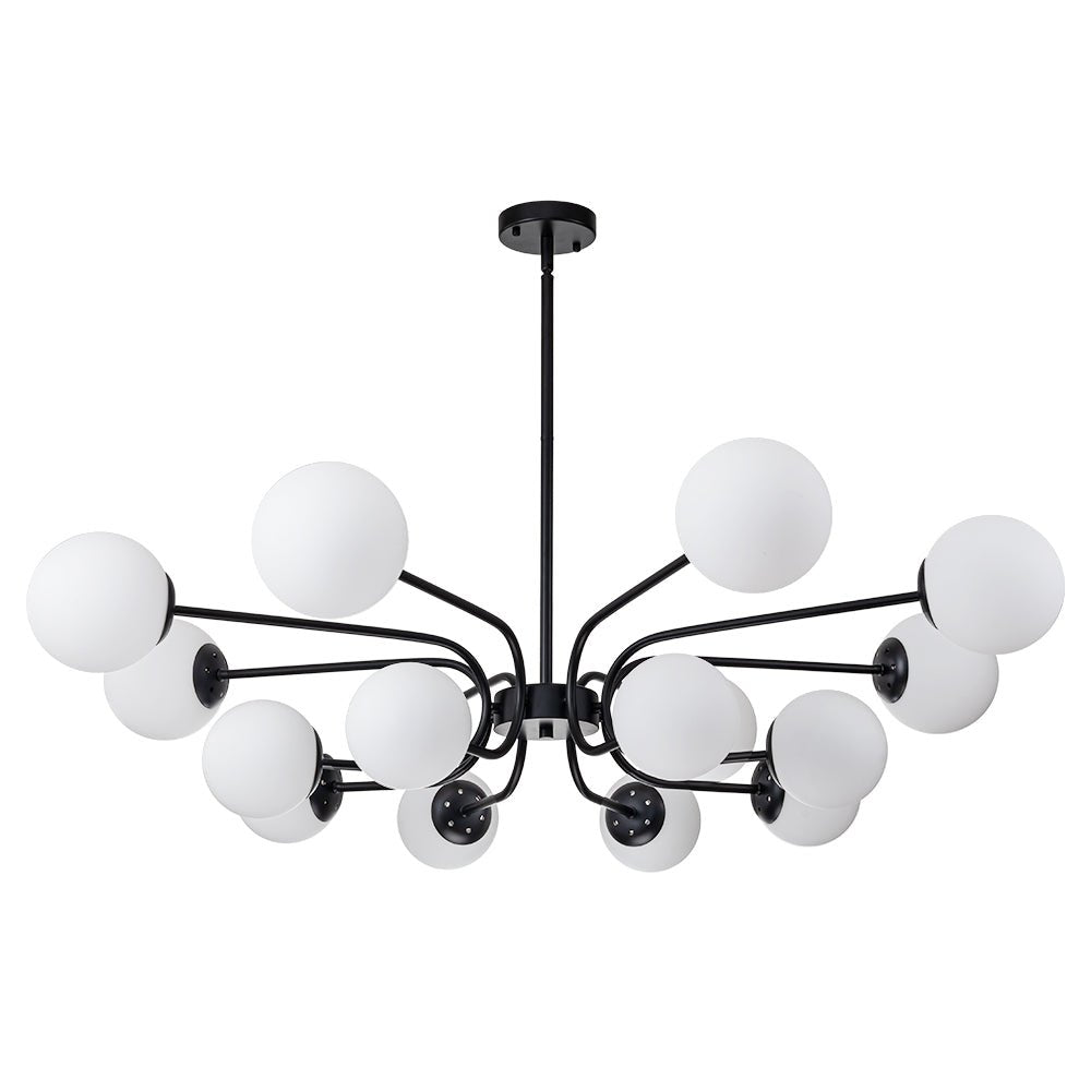 16-Light Frosted Glass Globe Bubble Sputnik Chandelier