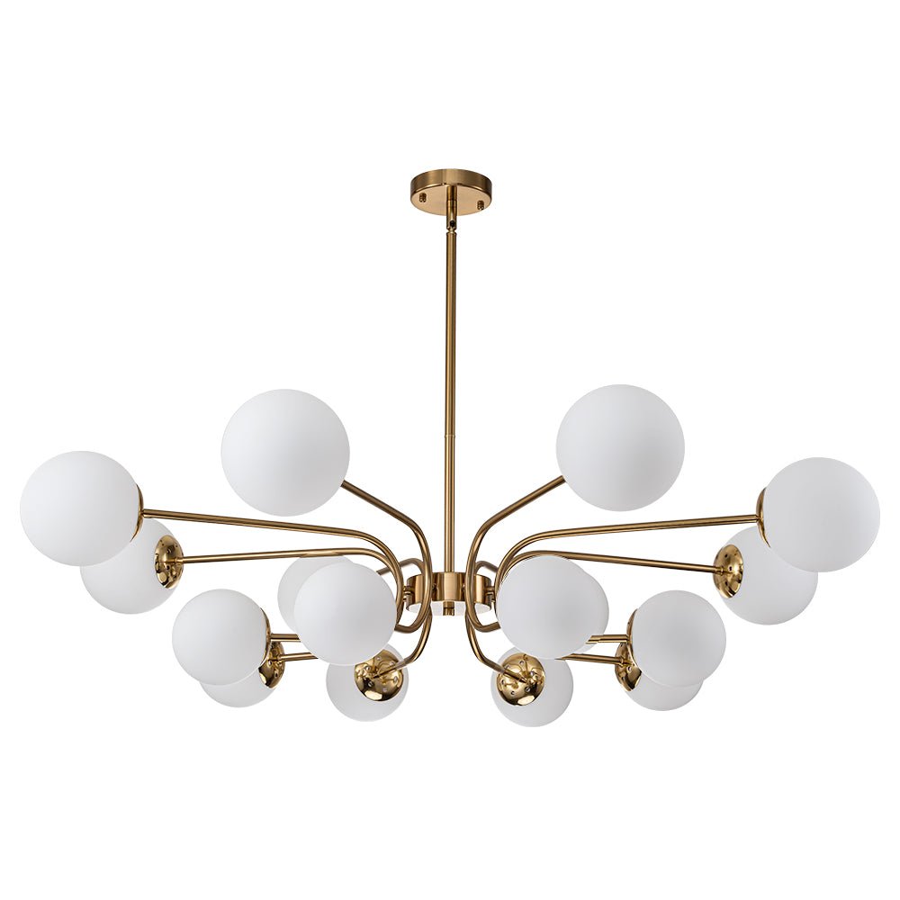 16-Light Frosted Glass Globe Bubble Sputnik Chandelier