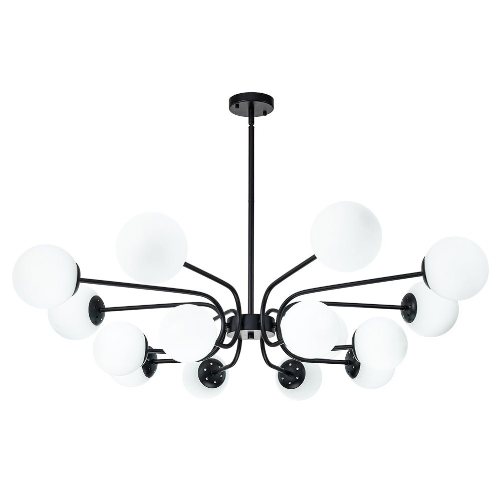16-Light Frosted Glass Globe Bubble Sputnik Chandelier