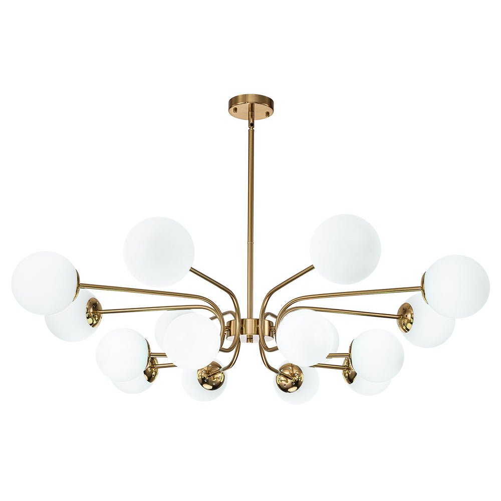 16-Light Frosted Glass Globe Bubble Sputnik Chandelier