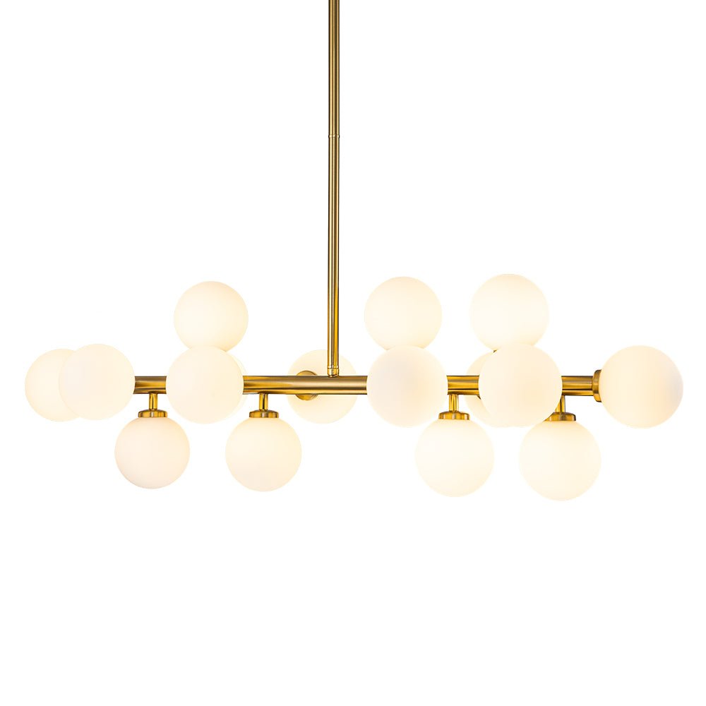 (OpenBox) 16-Light Milky White Glass Globe Linear Sputnik Chandelier