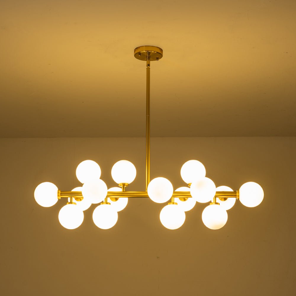 (OpenBox) 16-Light Milky White Glass Globe Linear Sputnik Chandelier