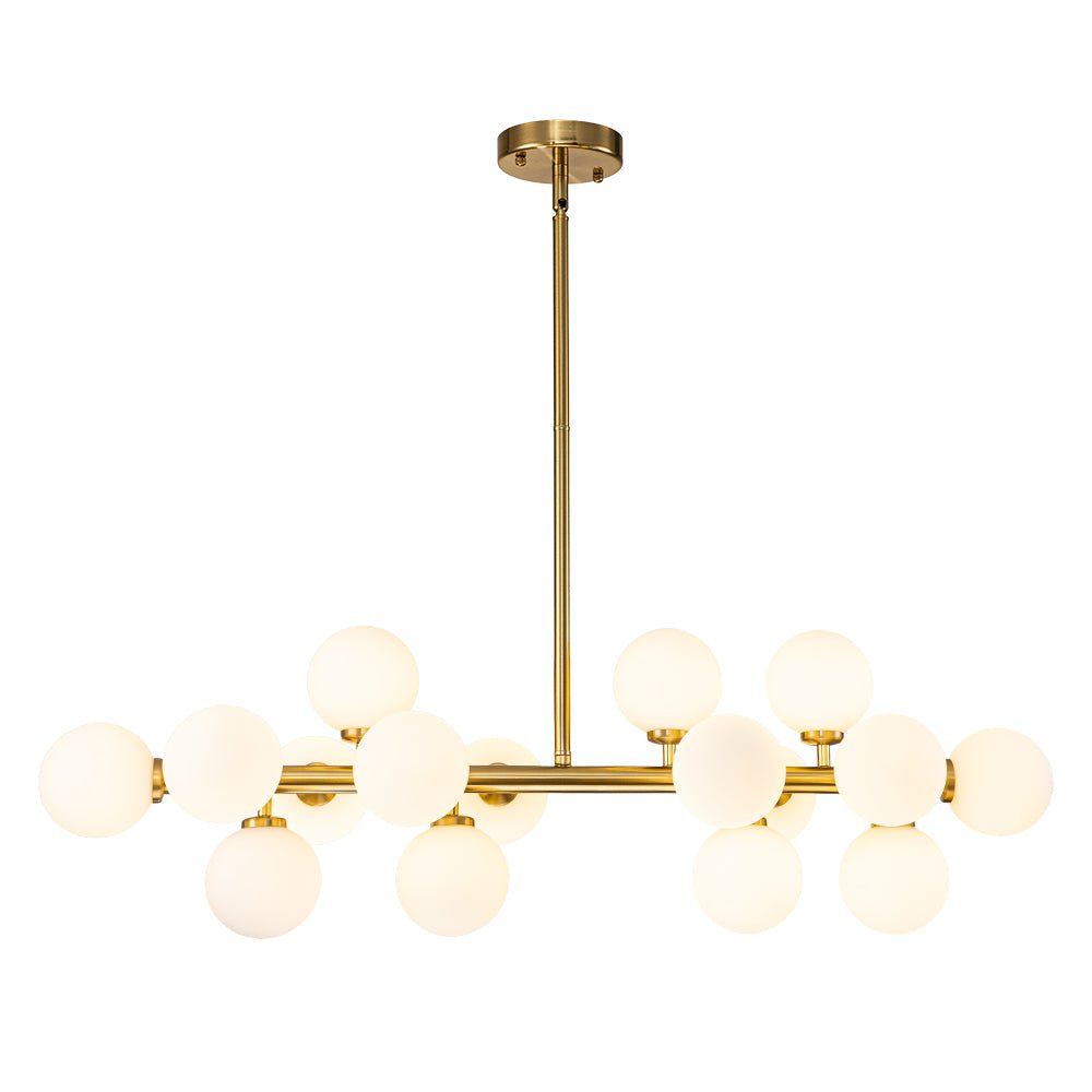 (OpenBox) 16-Light Milky White Glass Globe Linear Sputnik Chandelier