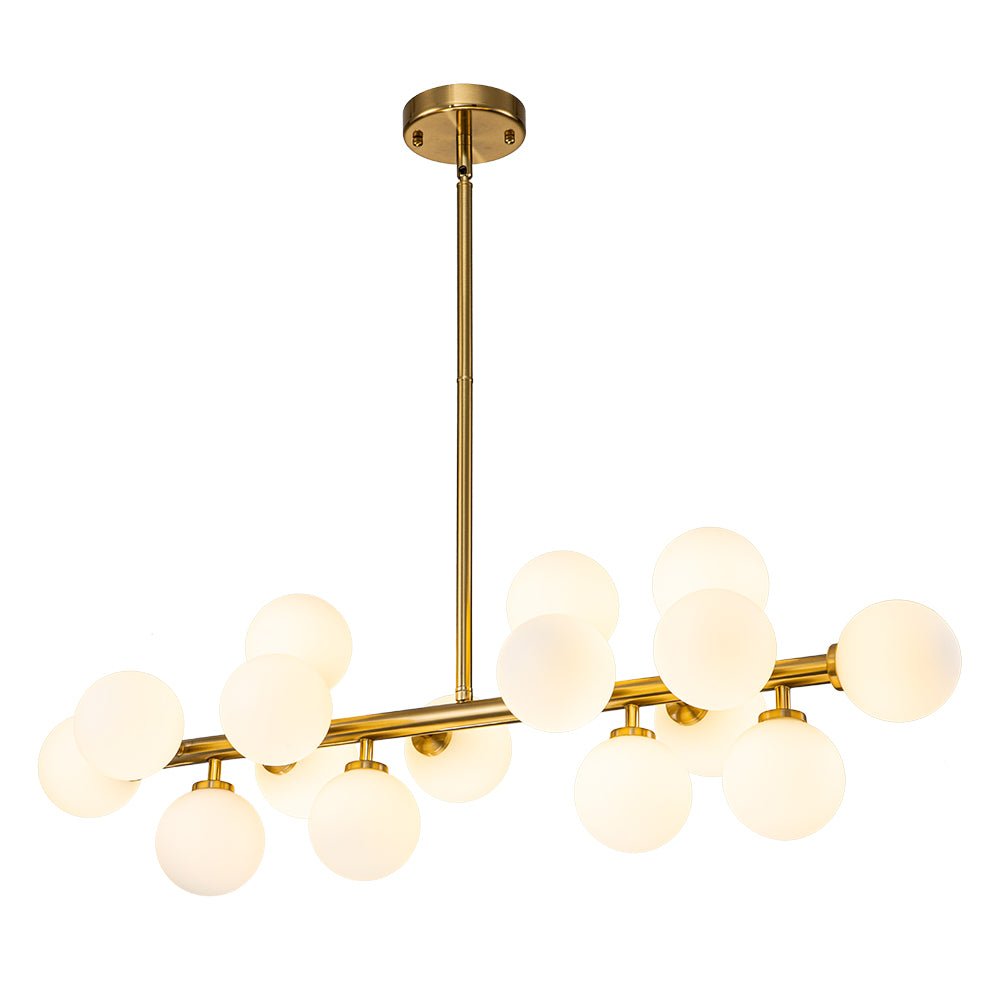 (OpenBox) 16-Light Milky White Glass Globe Linear Sputnik Chandelier
