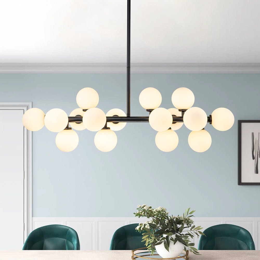 (OpenBox) 16-Light Milky White Glass Globe Linear Sputnik Chandelier