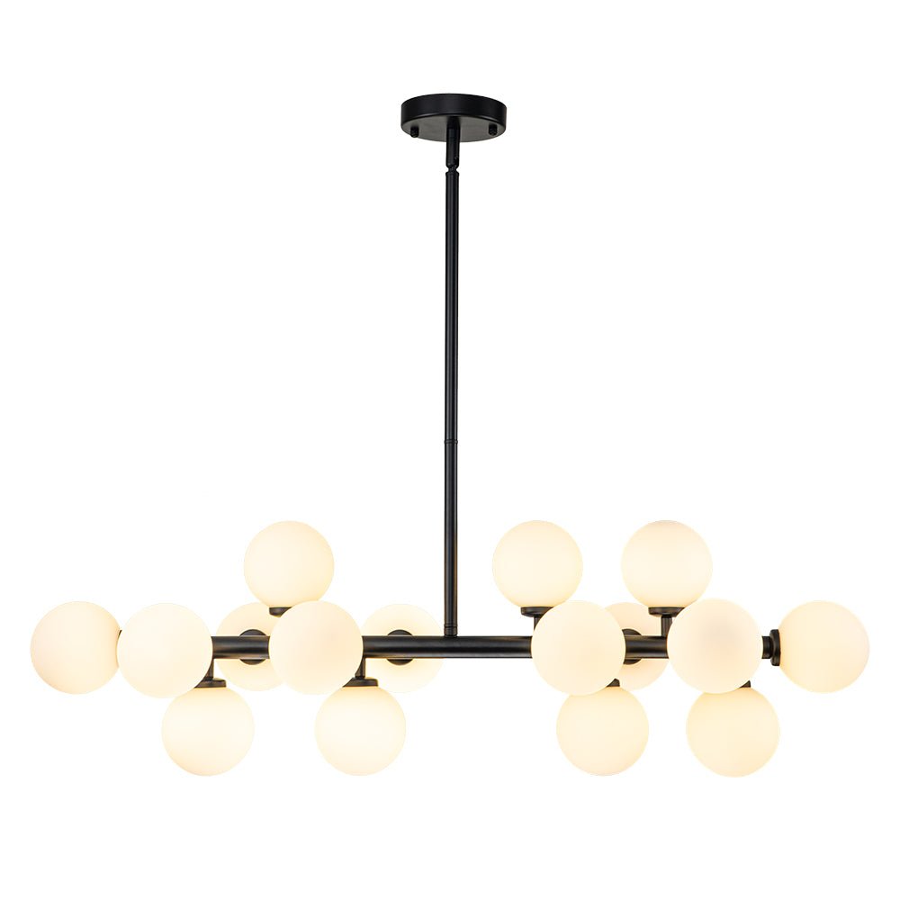 (OpenBox) 16-Light Milky White Glass Globe Linear Sputnik Chandelier