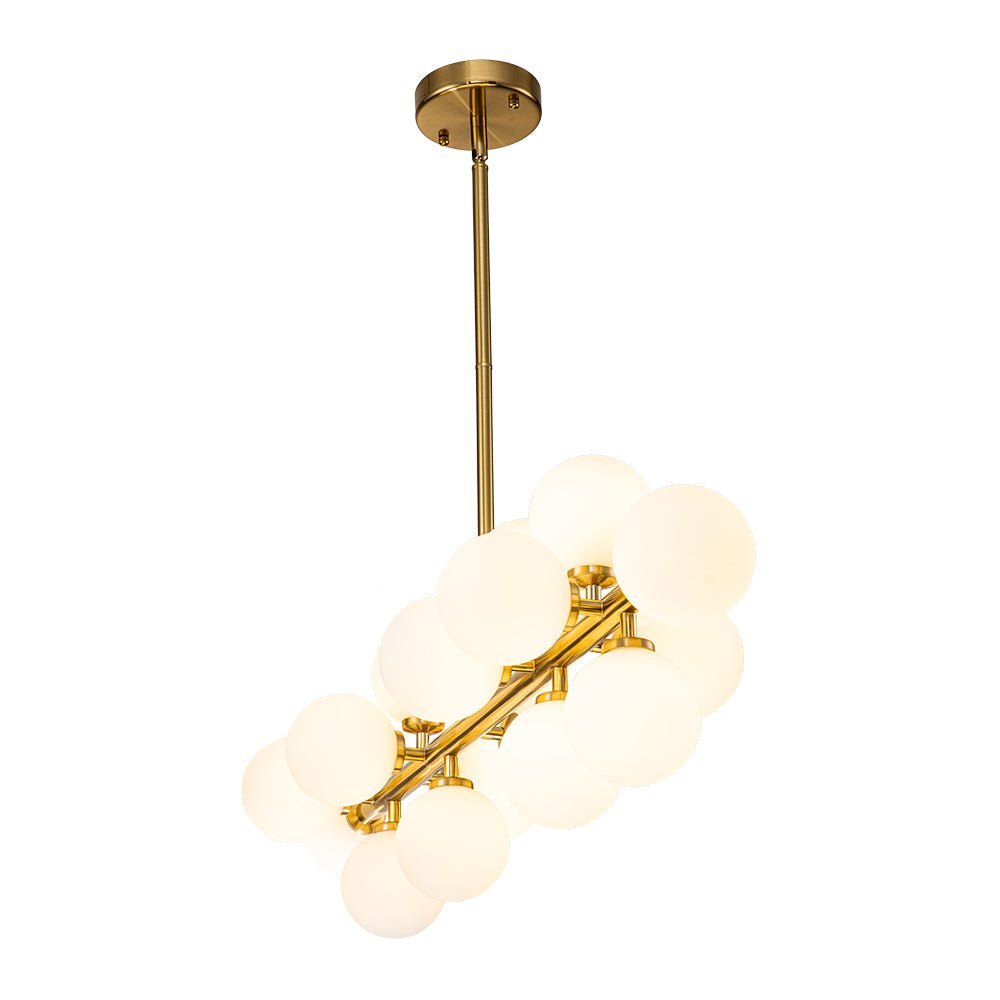 (OpenBox) 16-Light Milky White Glass Globe Linear Sputnik Chandelier
