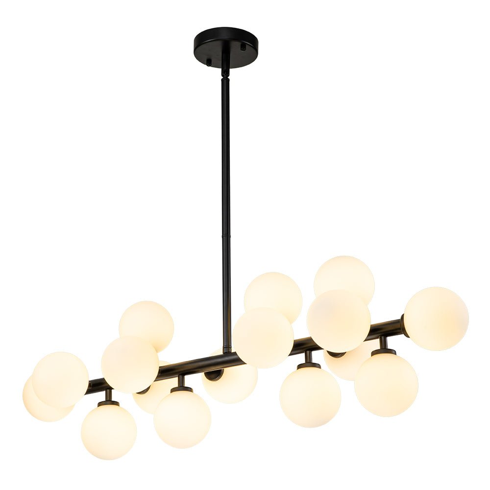 (OpenBox) 16-Light Milky White Glass Globe Linear Sputnik Chandelier
