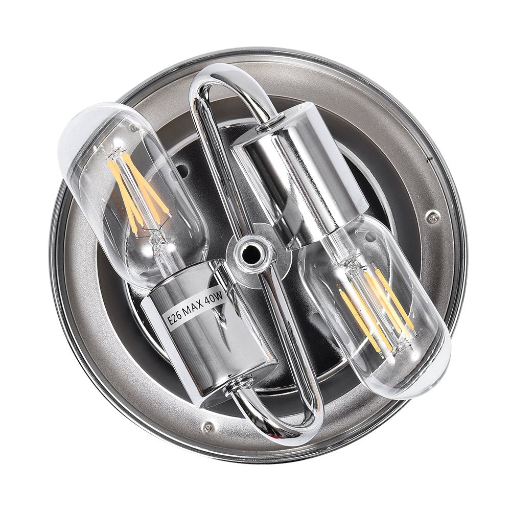 2-light Hammered Glass Flush Mount Ceiling Light