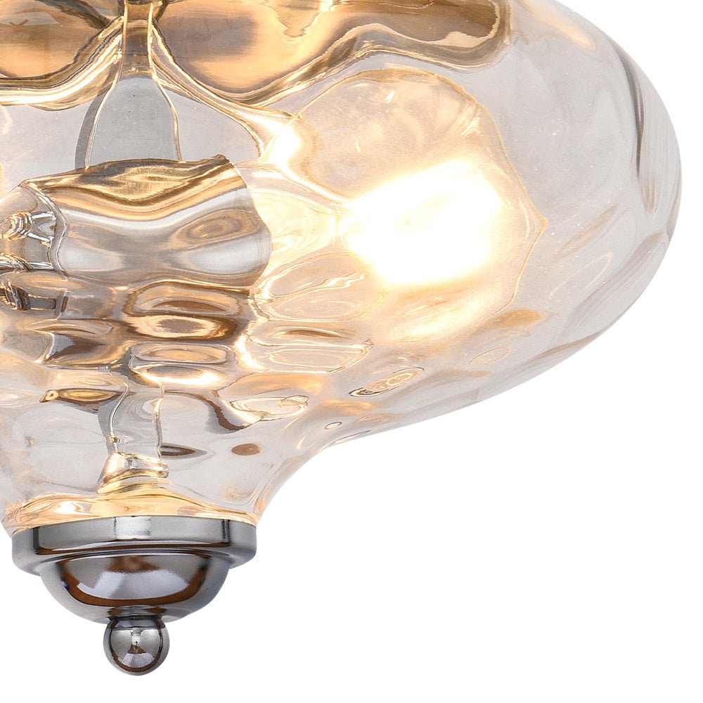 2-light Hammered Glass Flush Mount Ceiling Light