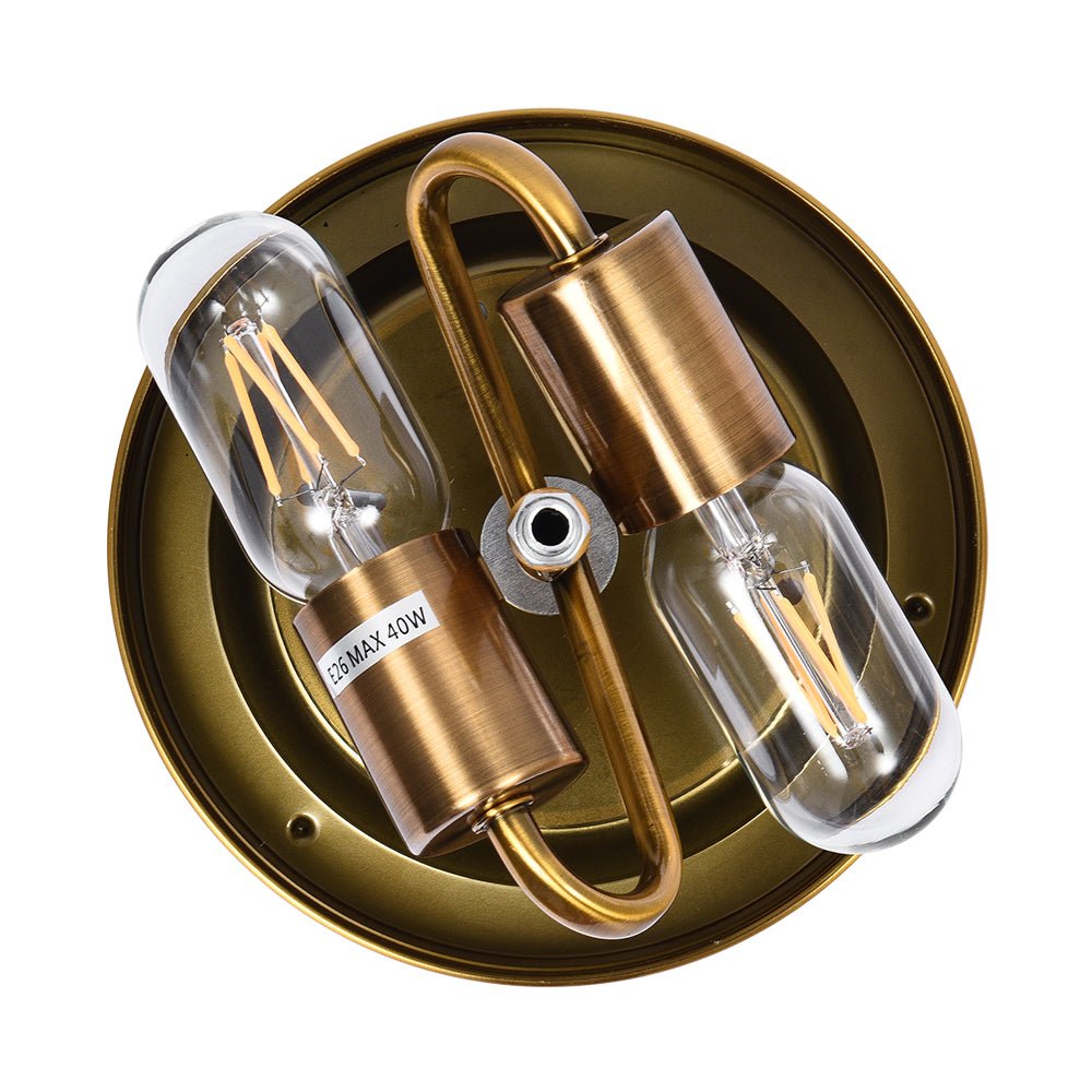 2-light Hammered Glass Flush Mount Ceiling Light
