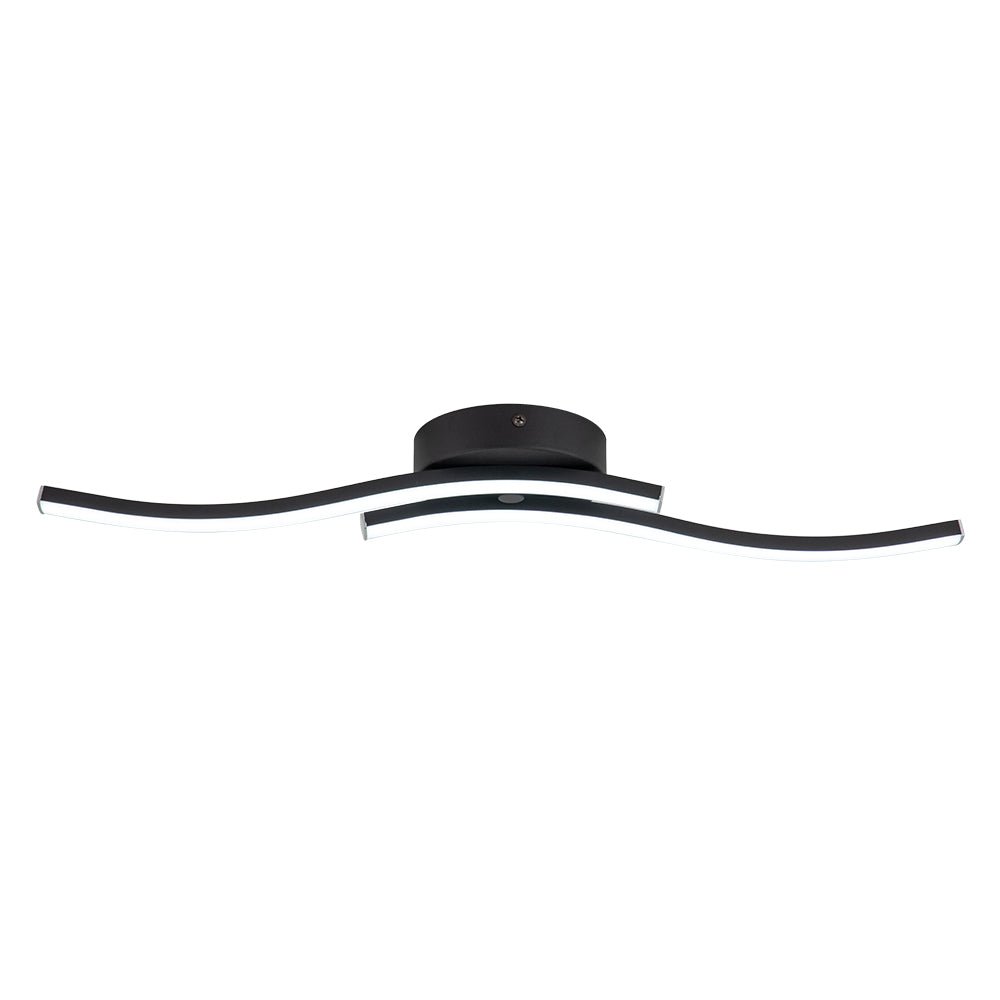 2-Light Wavy Linear Dimmable LED Flush Mount Wall Light