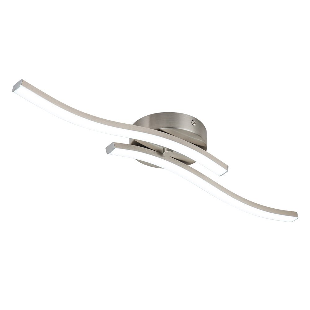 2-Light Wavy Linear Dimmable LED Flush Mount Wall Light