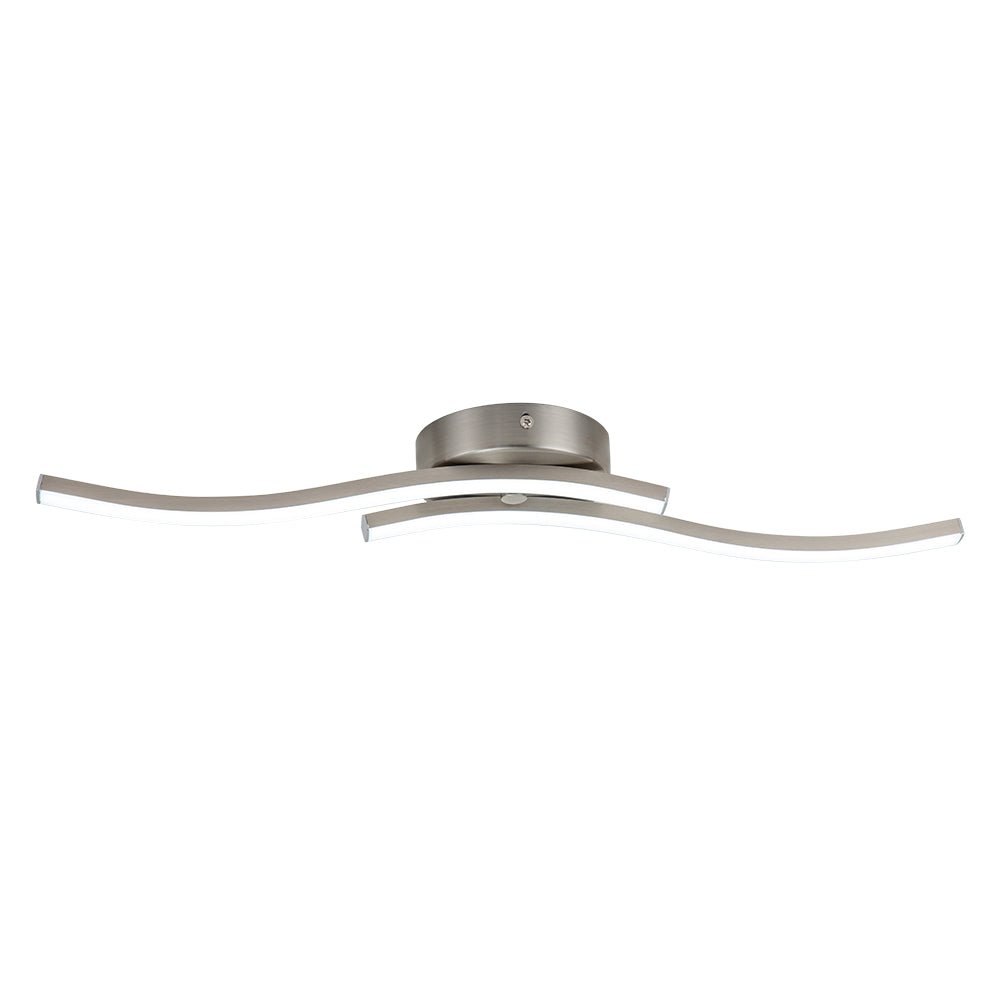 2-Light Wavy Linear Dimmable LED Flush Mount Wall Light