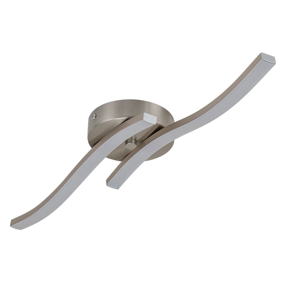 2-Light Wavy Linear Dimmable LED Flush Mount Wall Light
