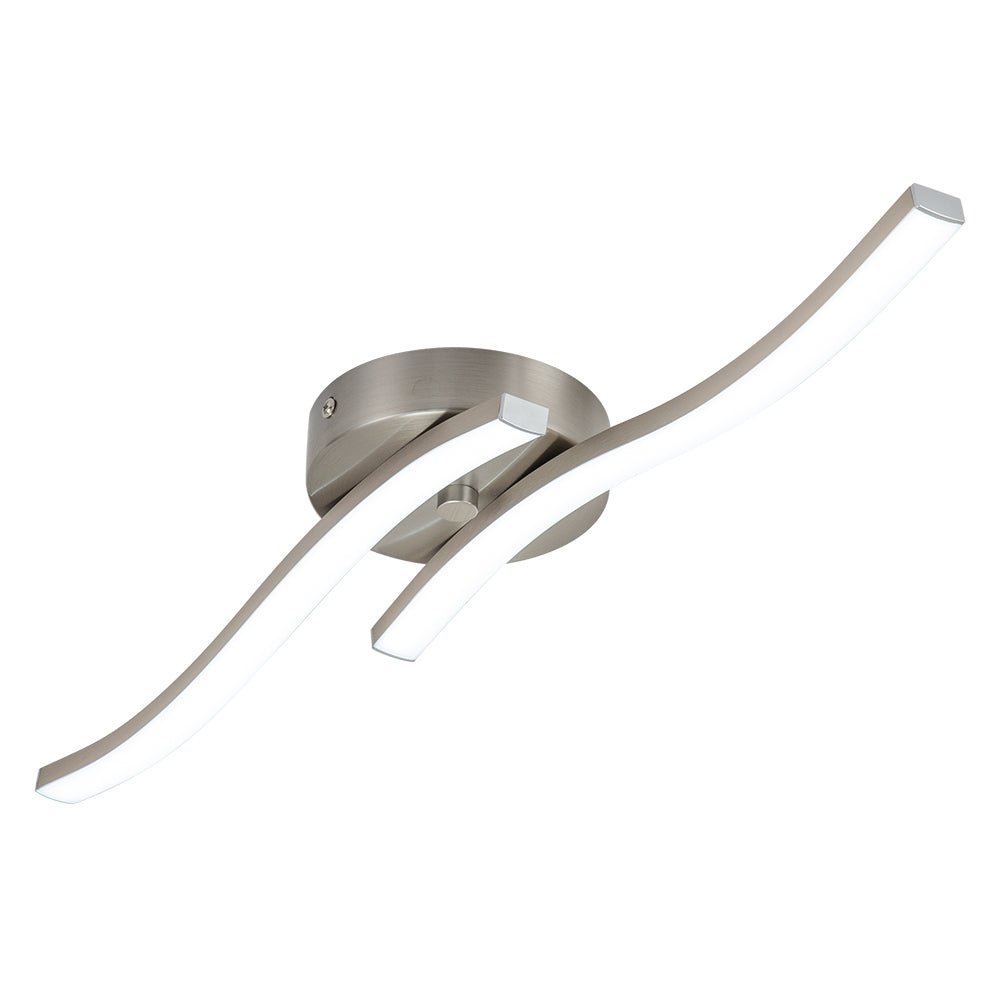 2-Light Wavy Linear Dimmable LED Flush Mount Wall Light