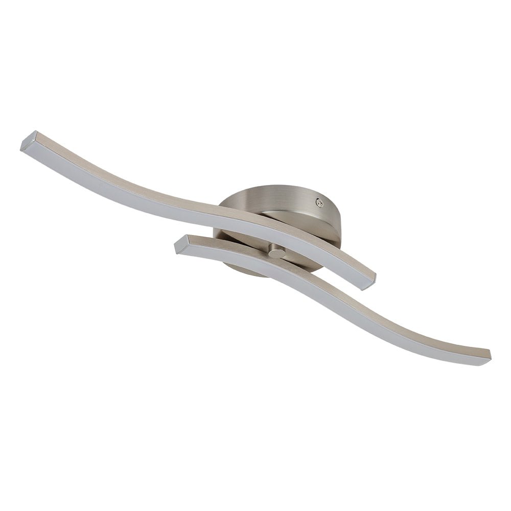 2-Light Wavy Linear Dimmable LED Flush Mount Wall Light