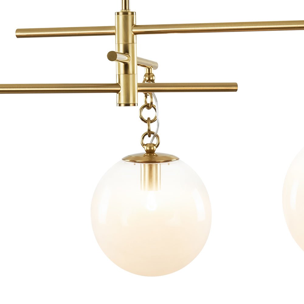 3-light Adjustable Gradual White Glass Globe Sputnik Chandelier