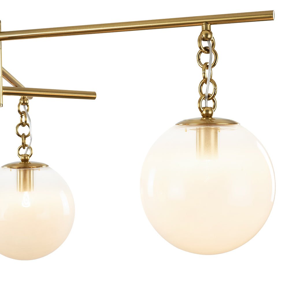 3-light Adjustable Gradual White Glass Globe Sputnik Chandelier