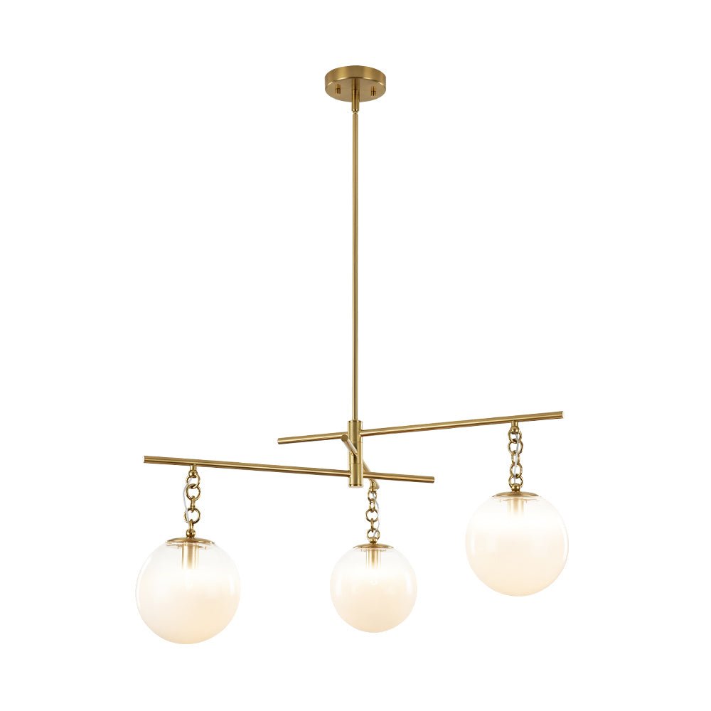 3-light Adjustable Gradual White Glass Globe Sputnik Chandelier