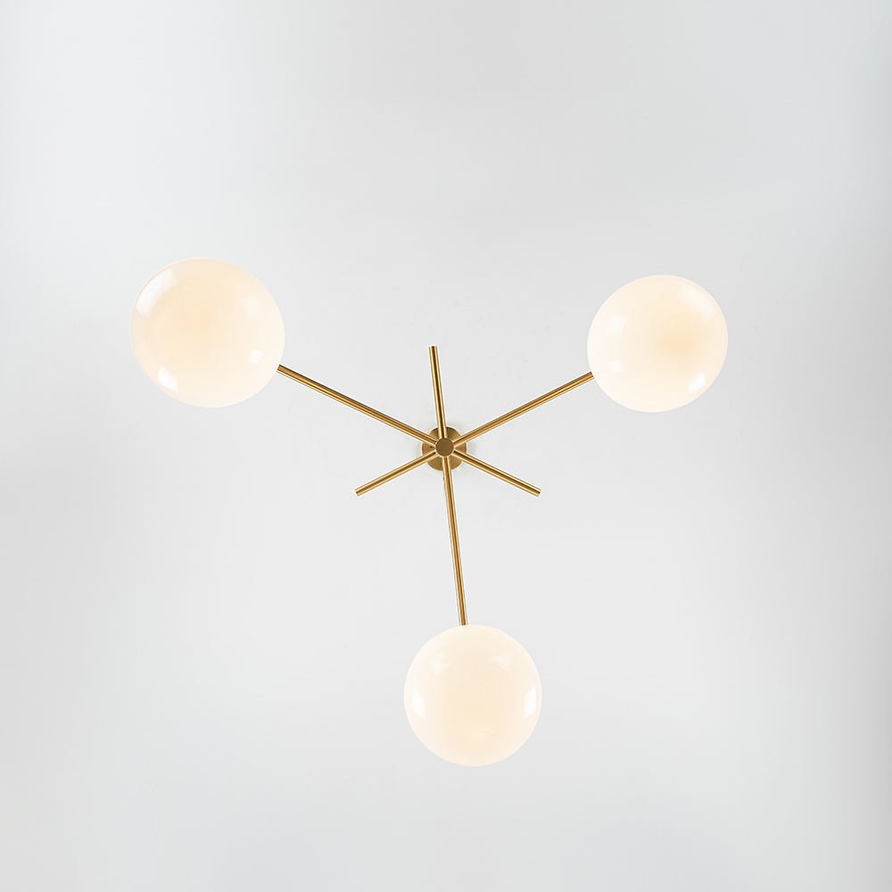 3-light Adjustable Gradual White Glass Globe Sputnik Chandelier
