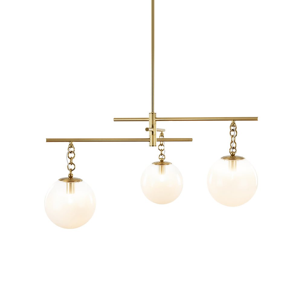 3-light Adjustable Gradual White Glass Globe Sputnik Chandelier