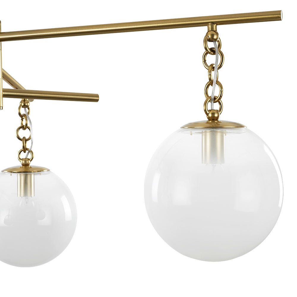 3-light Adjustable Gradual White Glass Globe Sputnik Chandelier