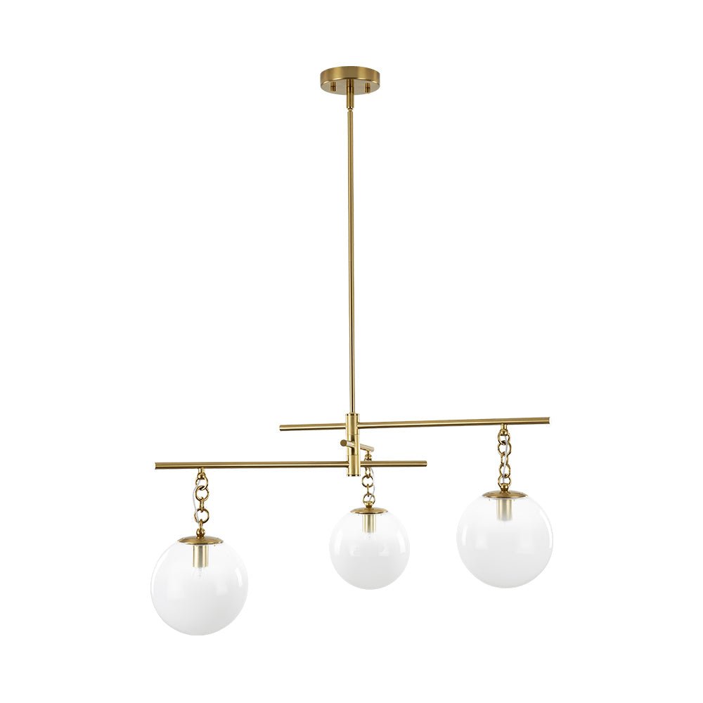 3-light Adjustable Gradual White Glass Globe Sputnik Chandelier