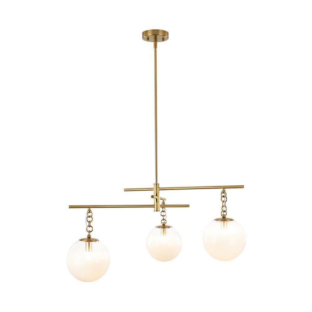 3-light Adjustable Gradual White Glass Globe Sputnik Chandelier