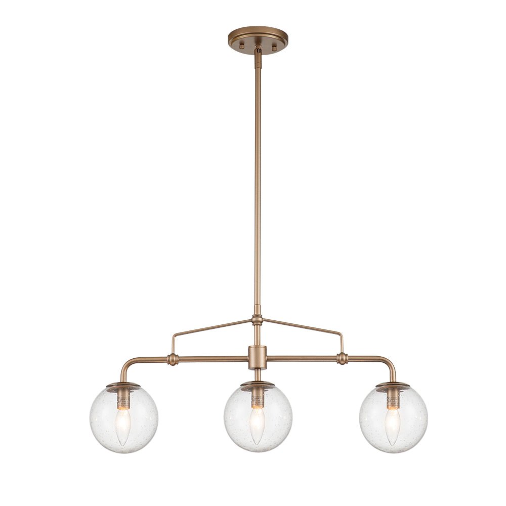 3-Light Bubble Linear Island Pendant