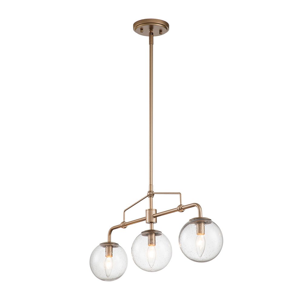 3-Light Bubble Linear Island Pendant