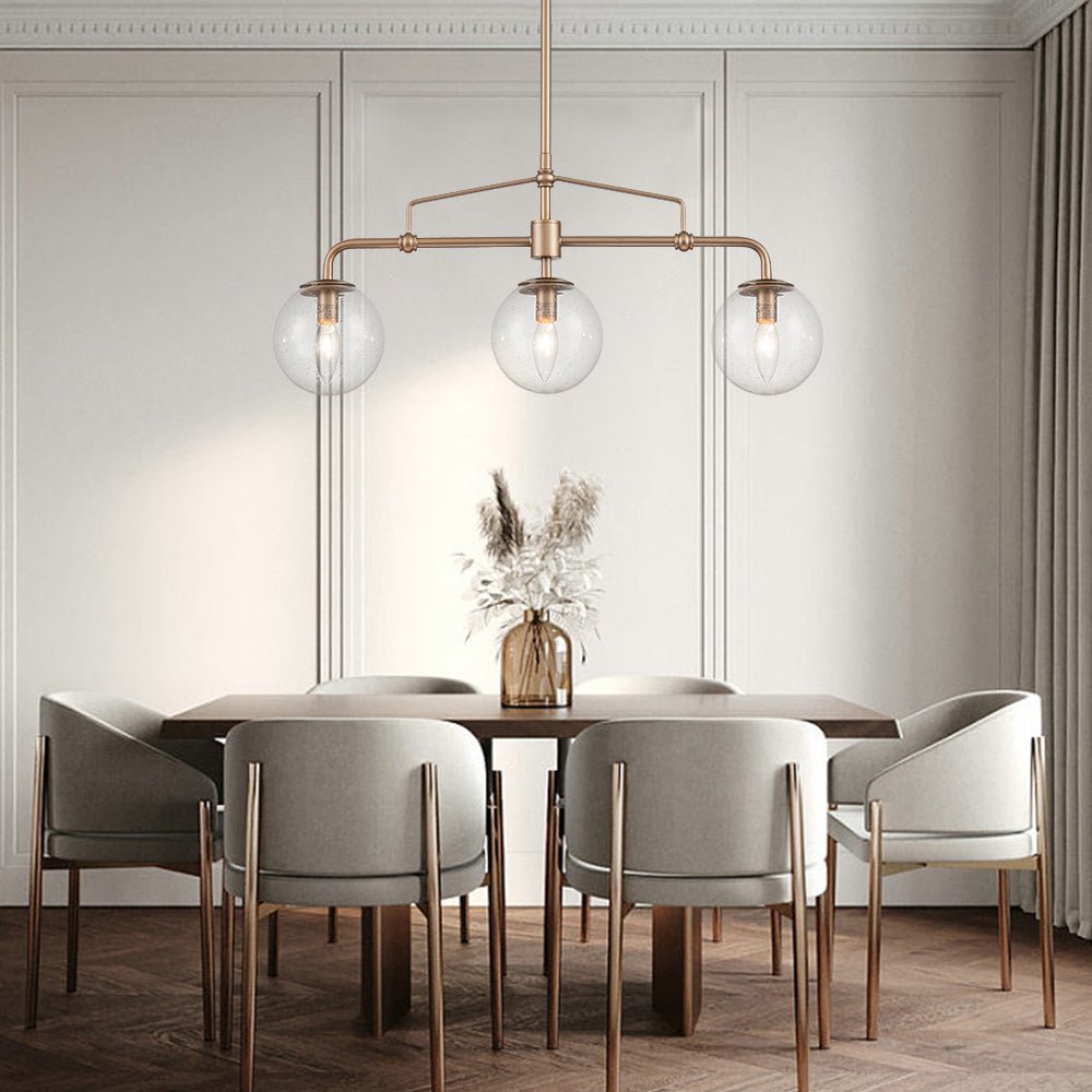 3-Light Bubble Linear Island Pendant