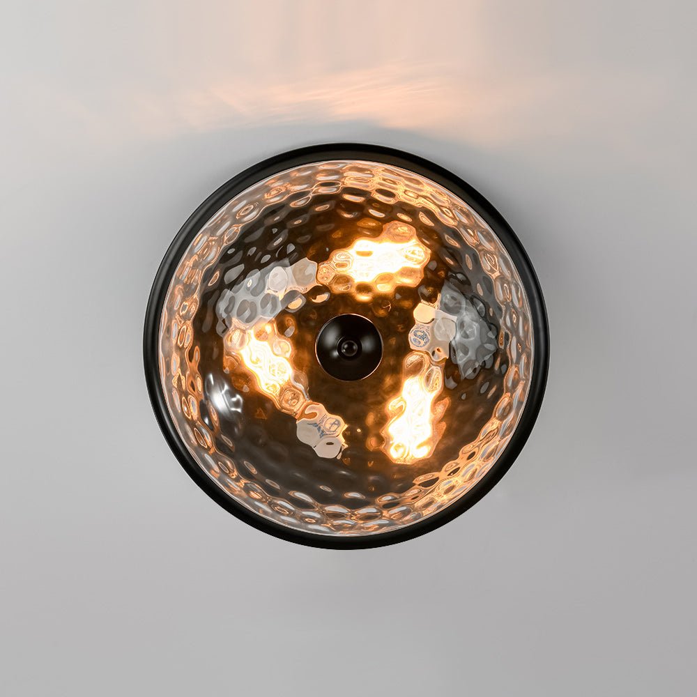 3-light Clear Water Glass Flush Mount Ceiling Light