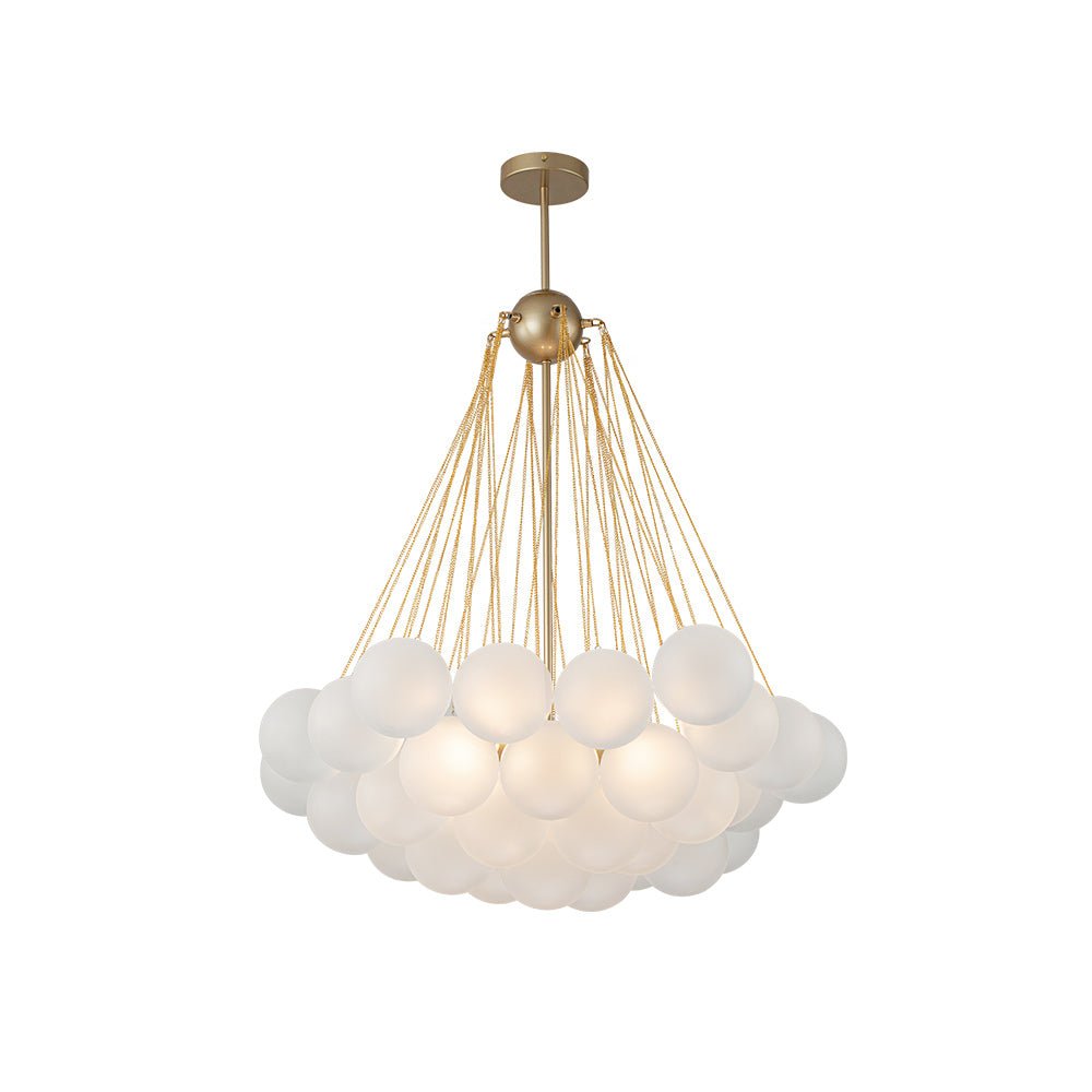 3-Light Cluster Frosted Glass Bubble Chandelier