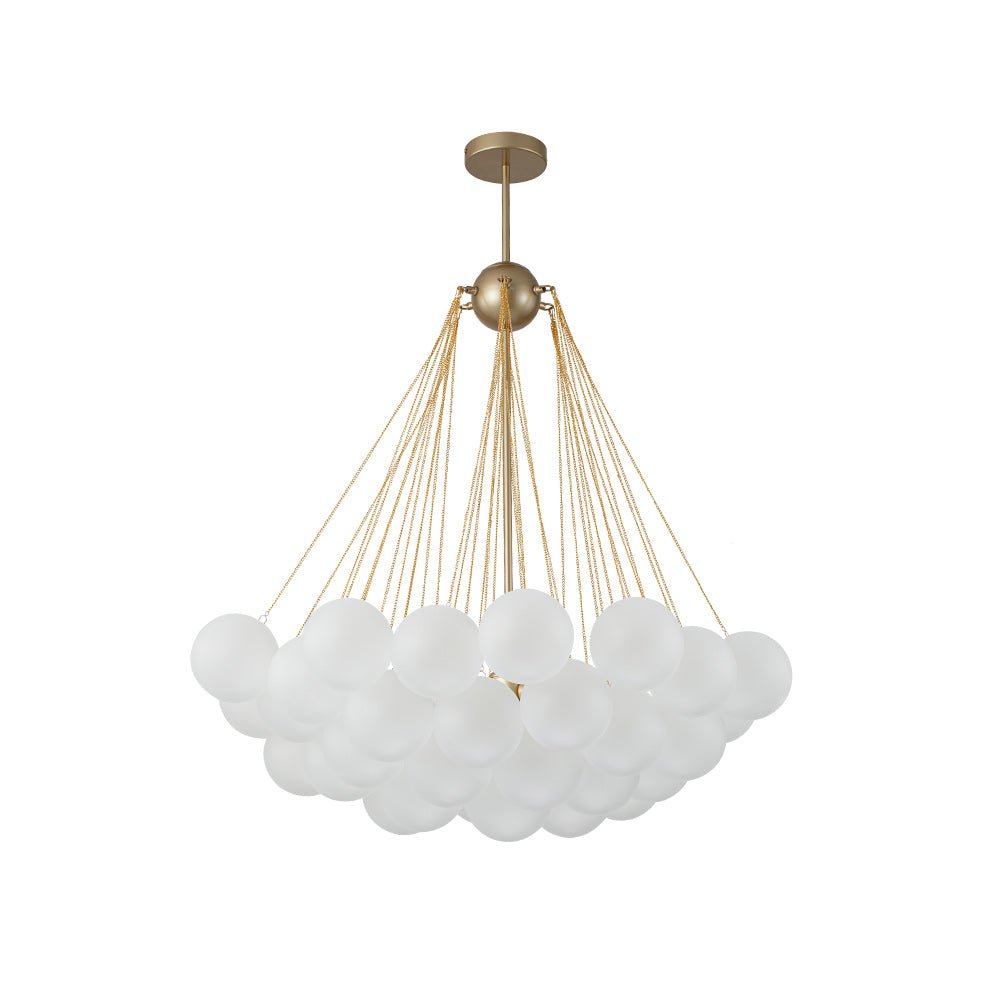 3-Light Cluster Frosted Glass Bubble Chandelier