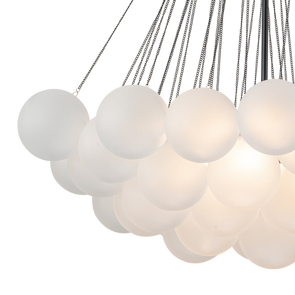 3-Light Cluster Frosted Glass Bubble Chandelier
