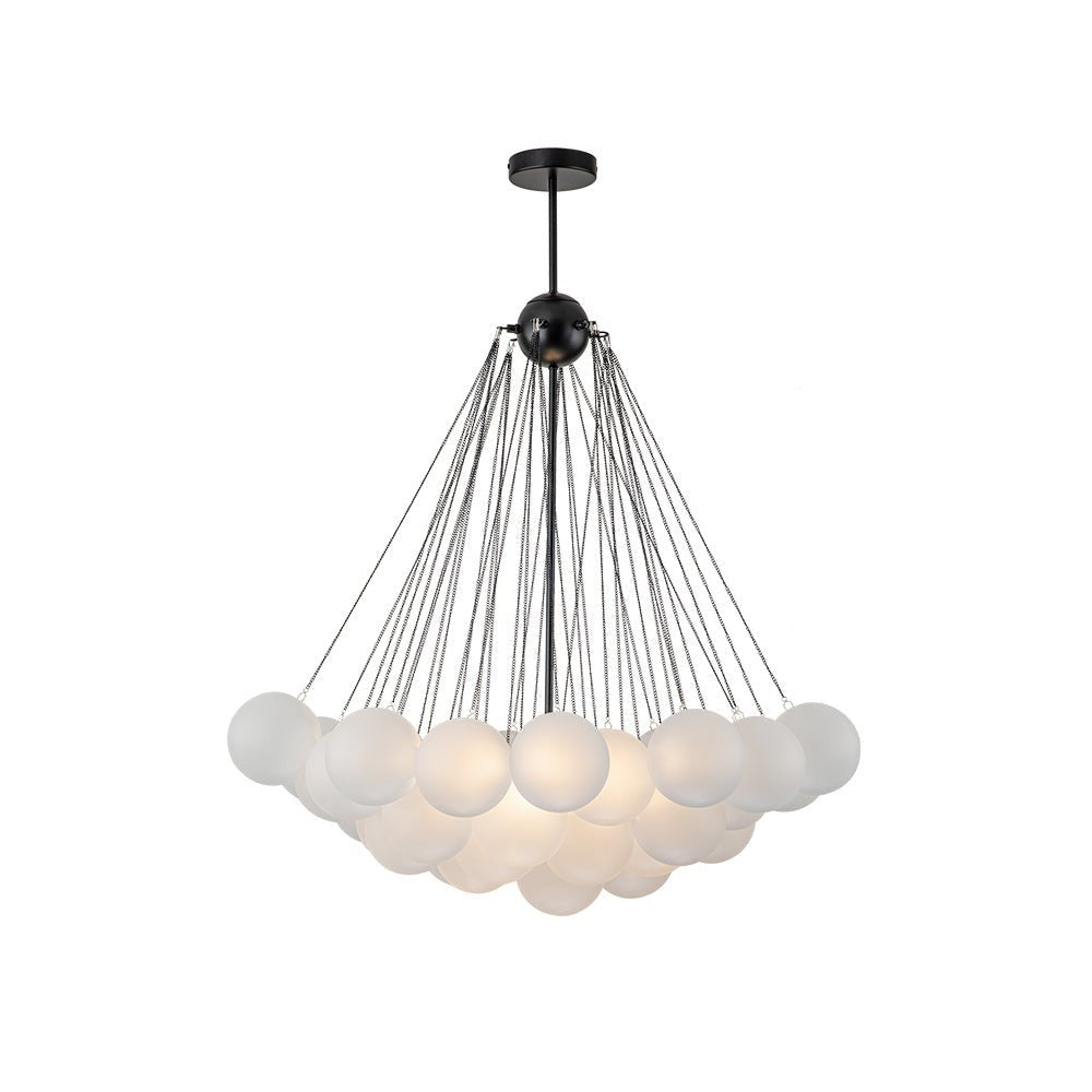 3-Light Cluster Frosted Glass Bubble Chandelier
