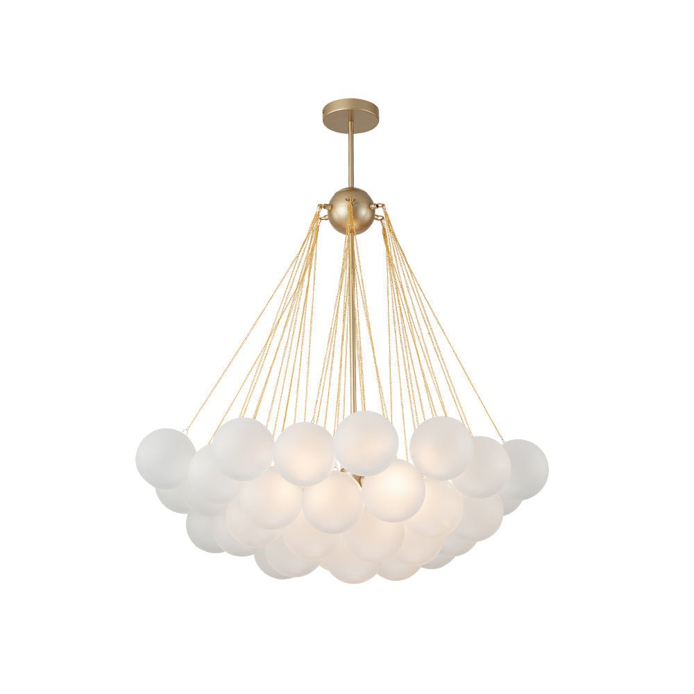 3-Light Cluster Frosted Glass Bubble Chandelier
