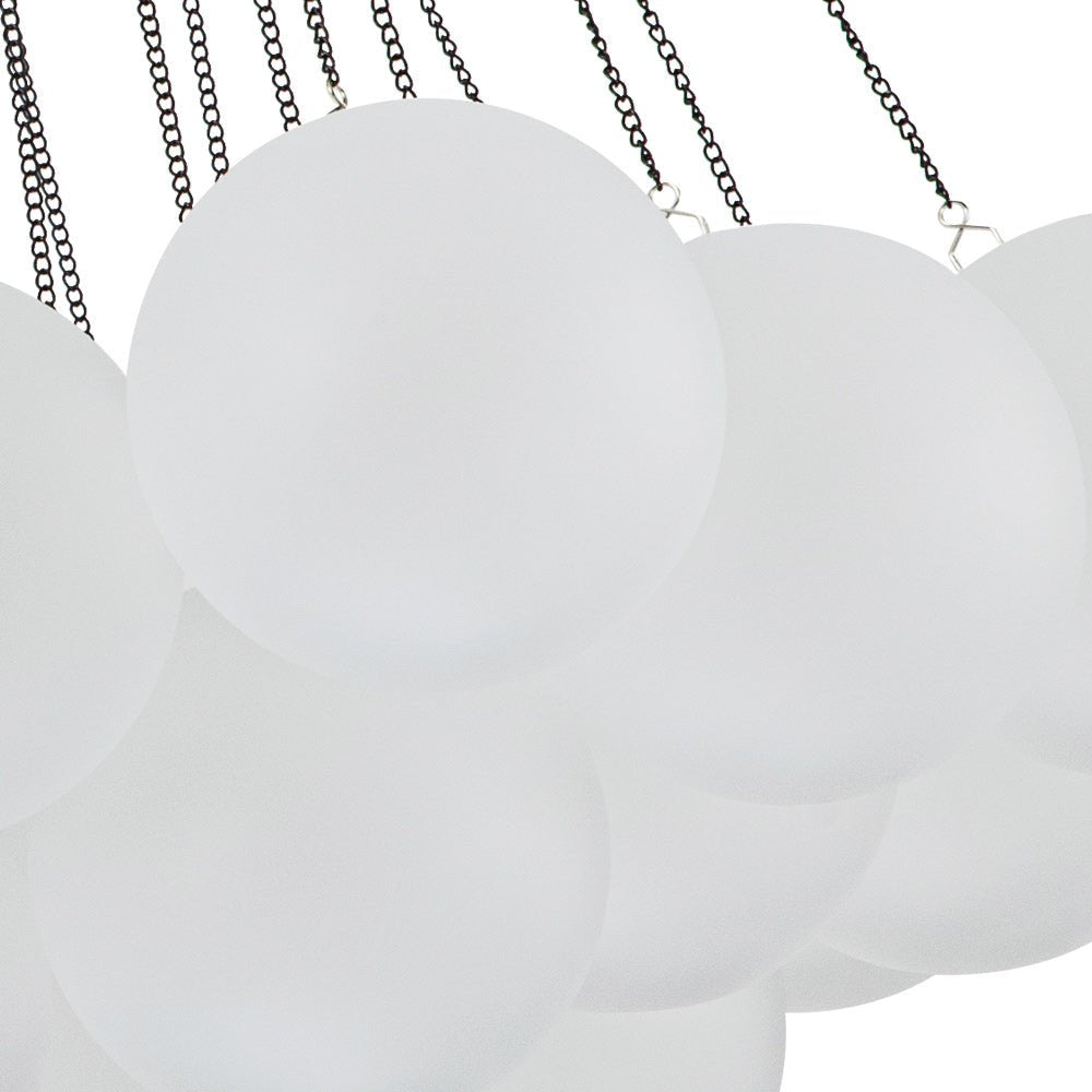 3-Light Cluster Frosted Glass Bubble Chandelier
