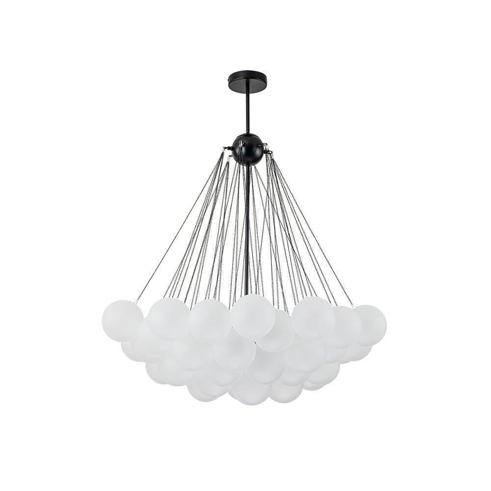 3-Light Cluster Frosted Glass Bubble Chandelier
