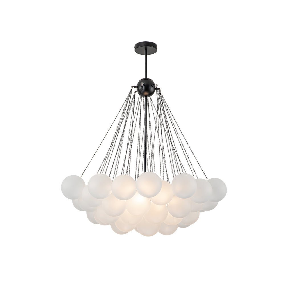 3-Light Cluster Frosted Glass Bubble Chandelier