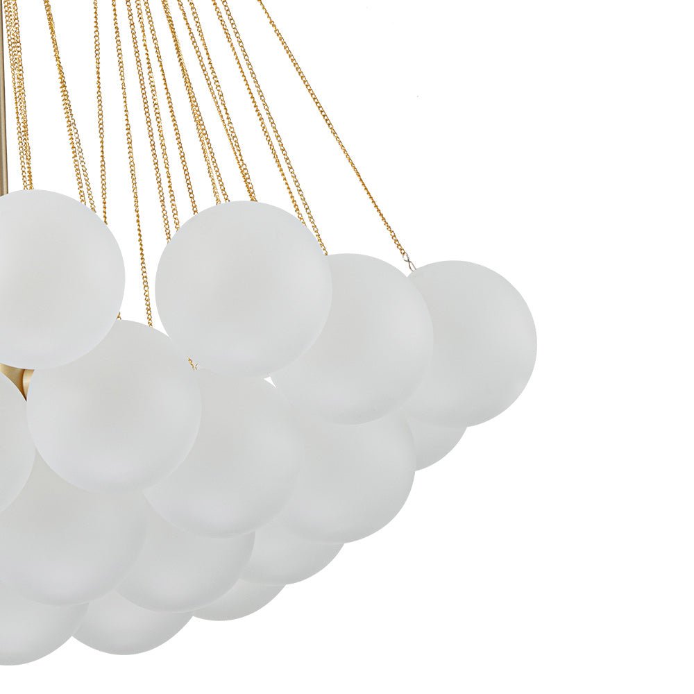 3-Light Cluster Frosted Glass Bubble Chandelier