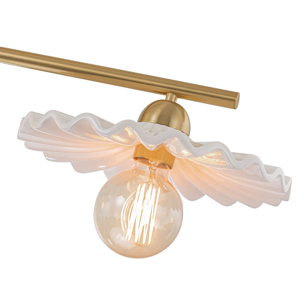 (OpenBox) 3-Light Creamy Ceramic Shade Island Linear Pendant