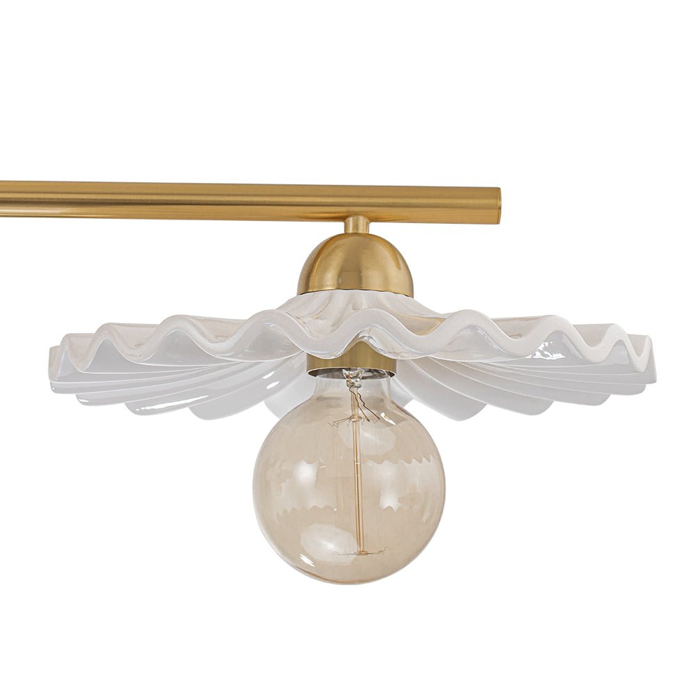 (OpenBox) 3-Light Creamy Ceramic Shade Island Linear Pendant