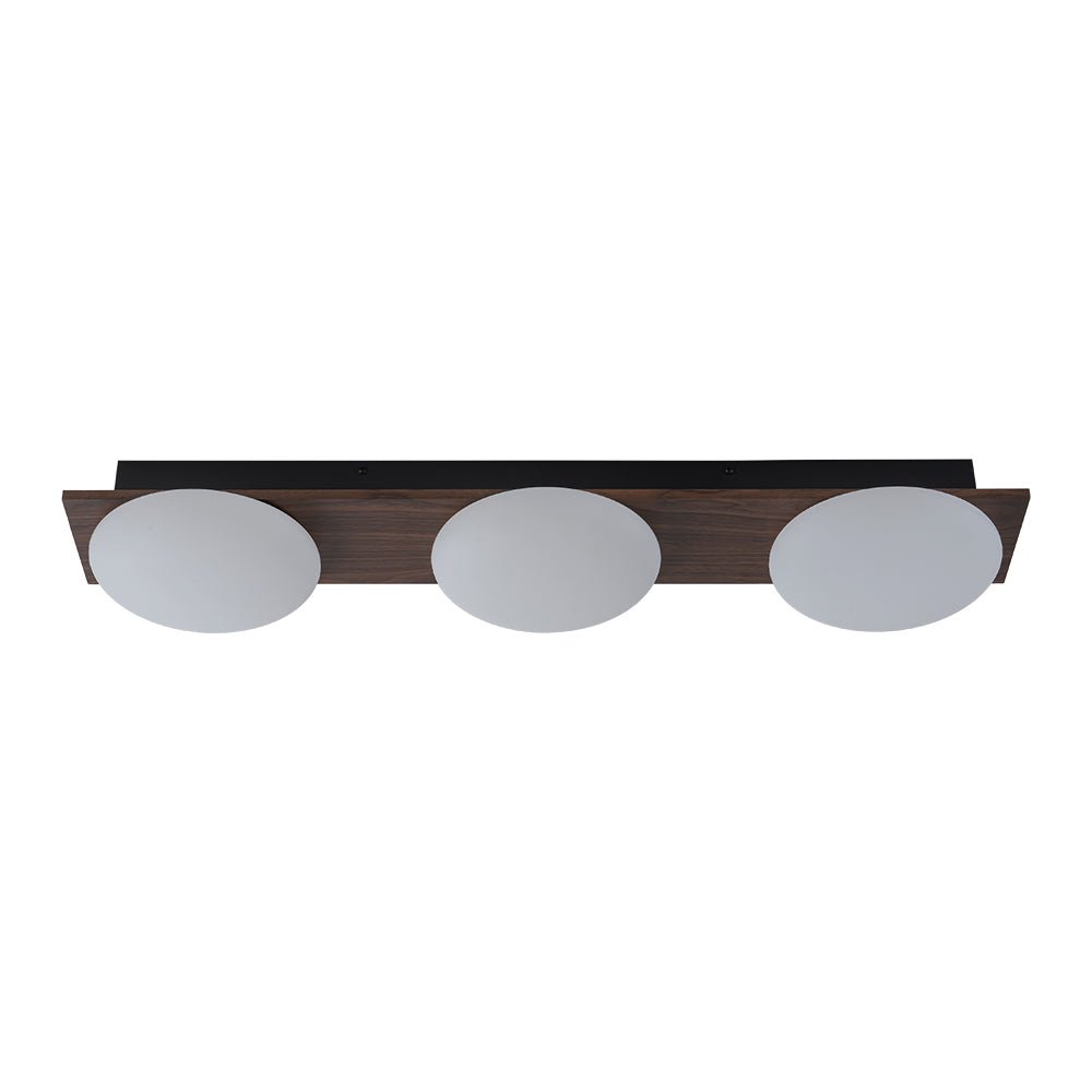 3-Light Dimmable LED Rustic Linear Flush Mount Light