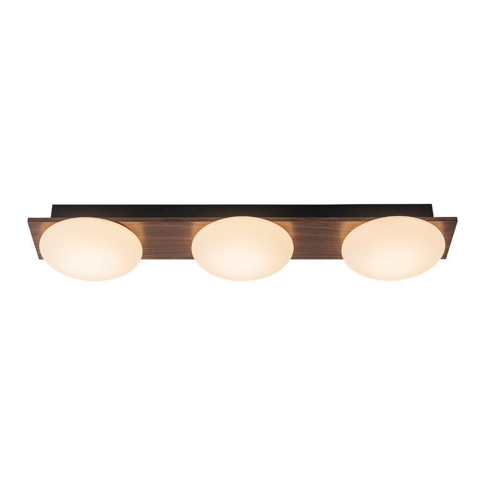3-Light Dimmable LED Rustic Linear Flush Mount Light