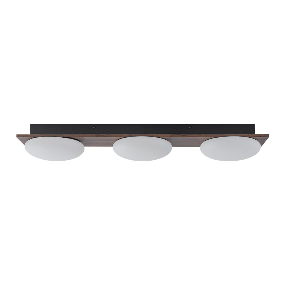 3-Light Dimmable LED Rustic Linear Flush Mount Light