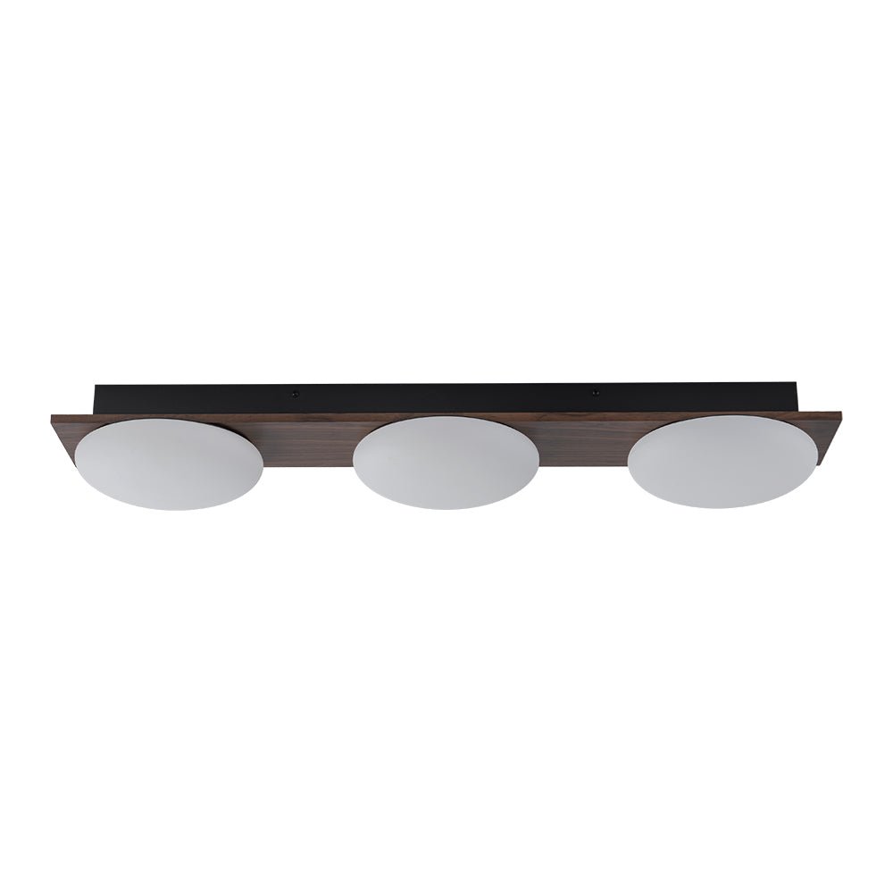 3-Light Dimmable LED Rustic Linear Flush Mount Light