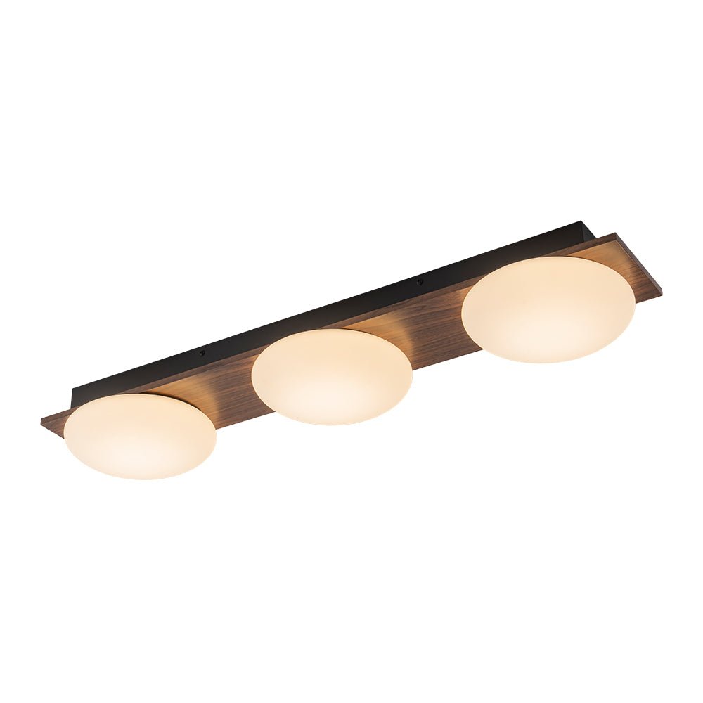 3-Light Dimmable LED Rustic Linear Flush Mount Light